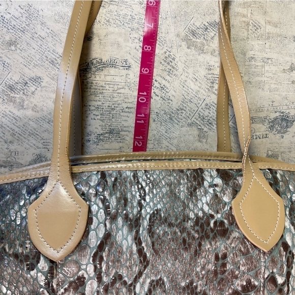 Roberta Gandolfi Leather Python Print Laced Sides tote bag - Picture 12 of 15